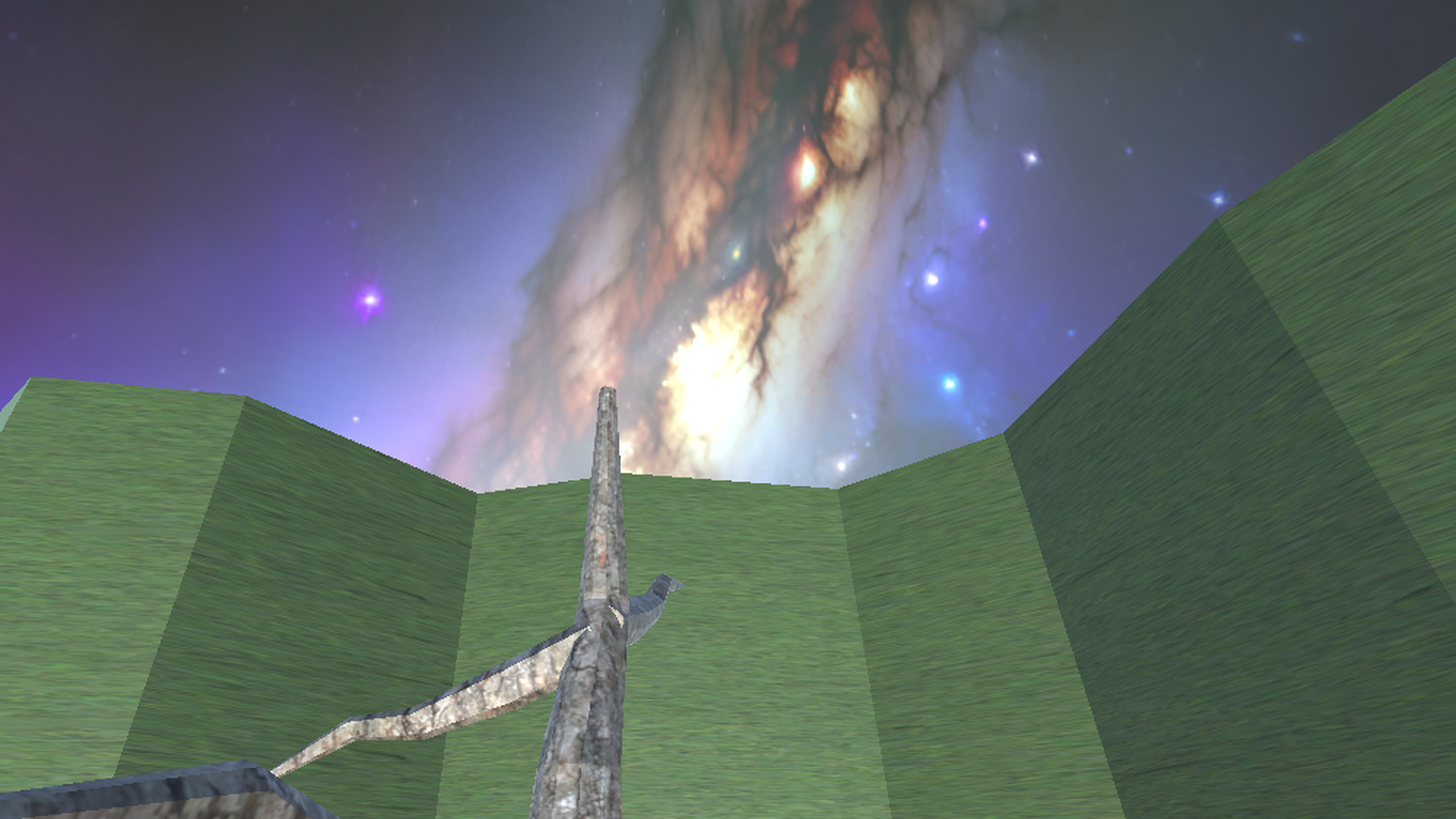 Snow-covered ruins under a stormy sky